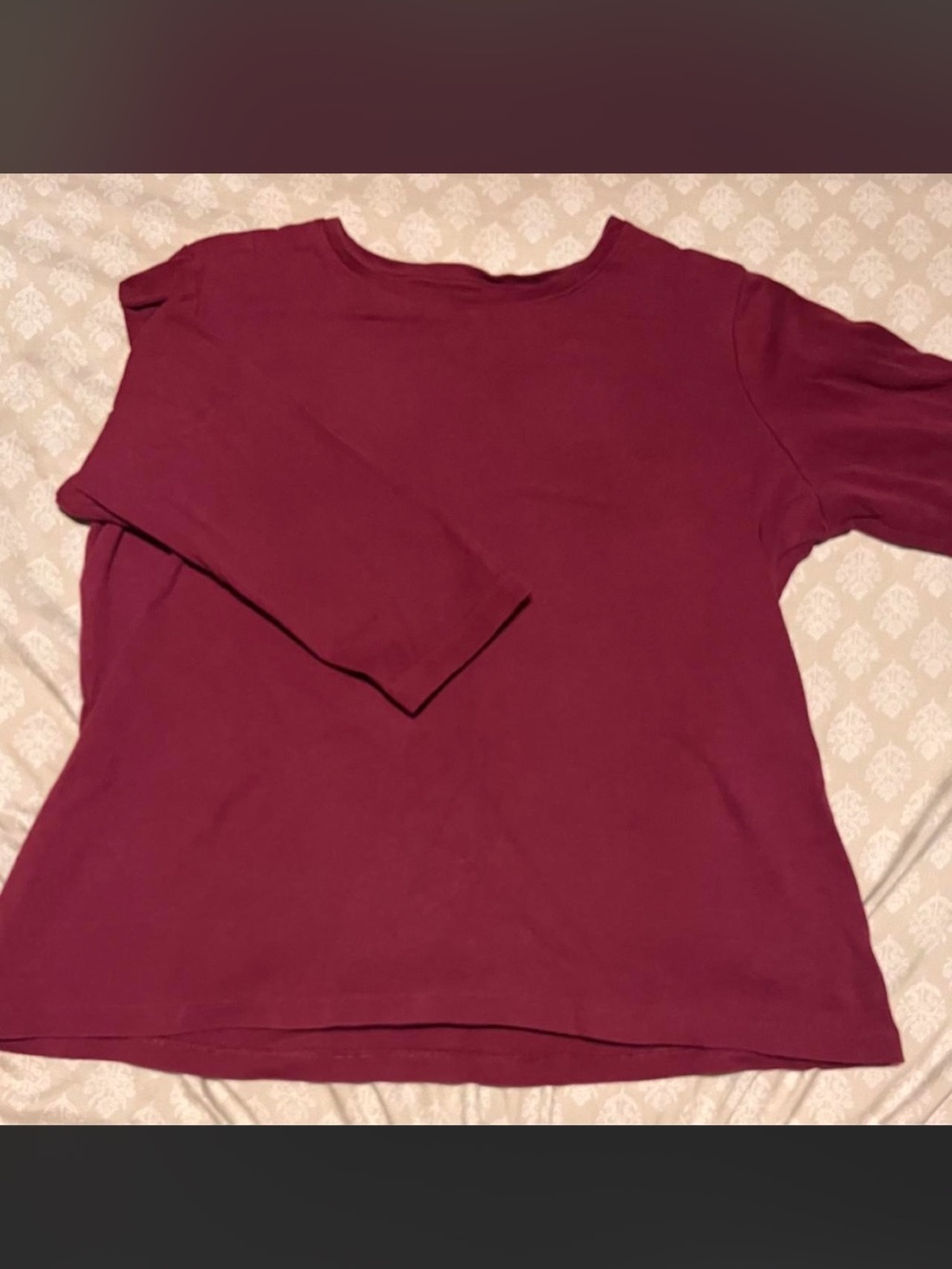 Kim Rogers Classic Women's Long Sleeve Top in Burgundy